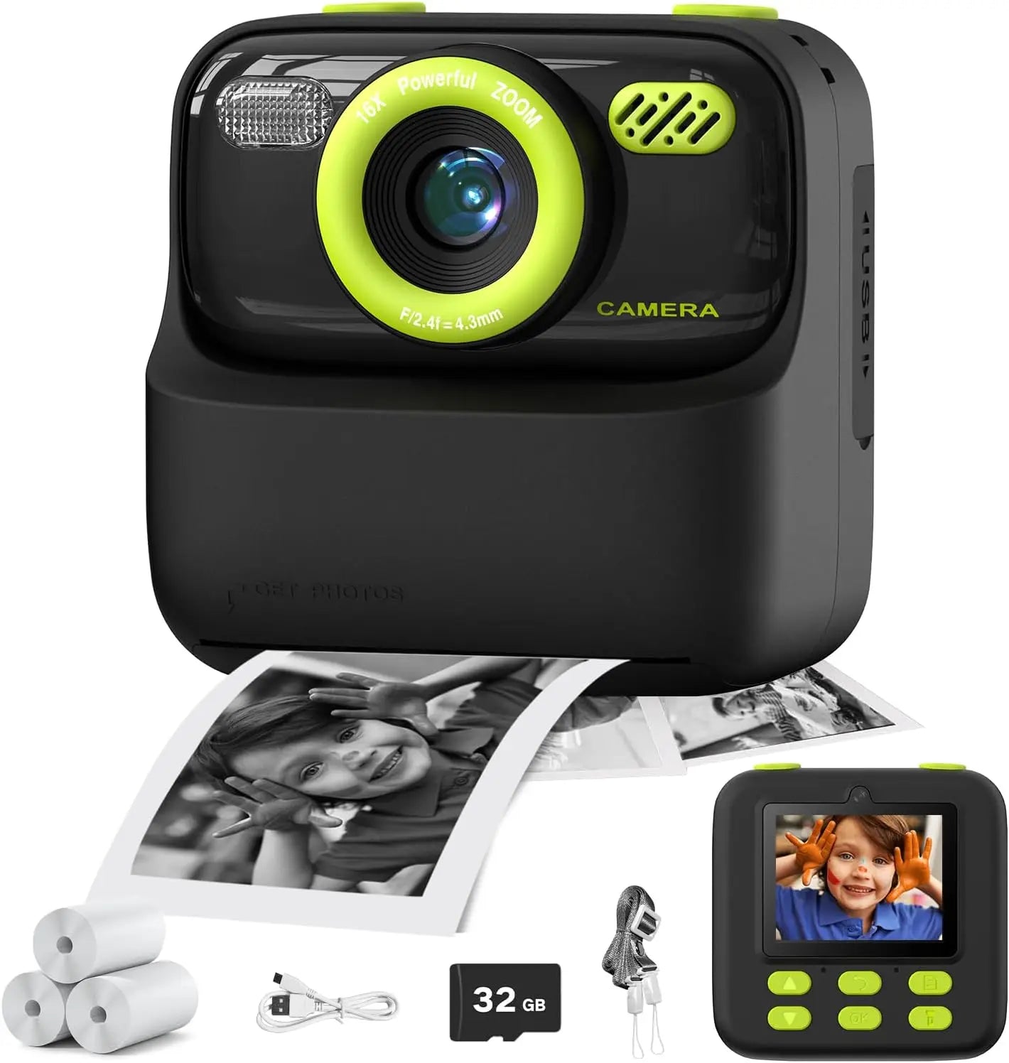 1080P HD Dual Lens Instant Print Camera