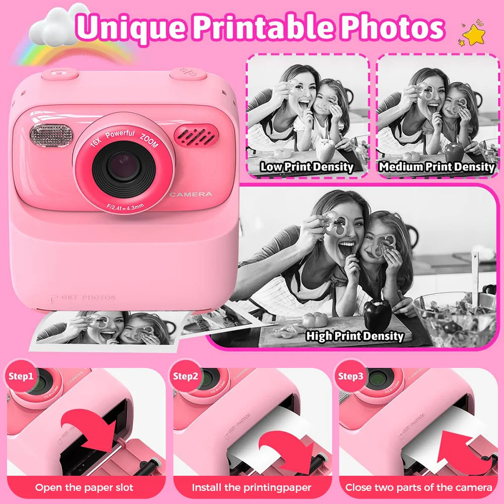 1080P HD Dual Lens Instant Print Camera