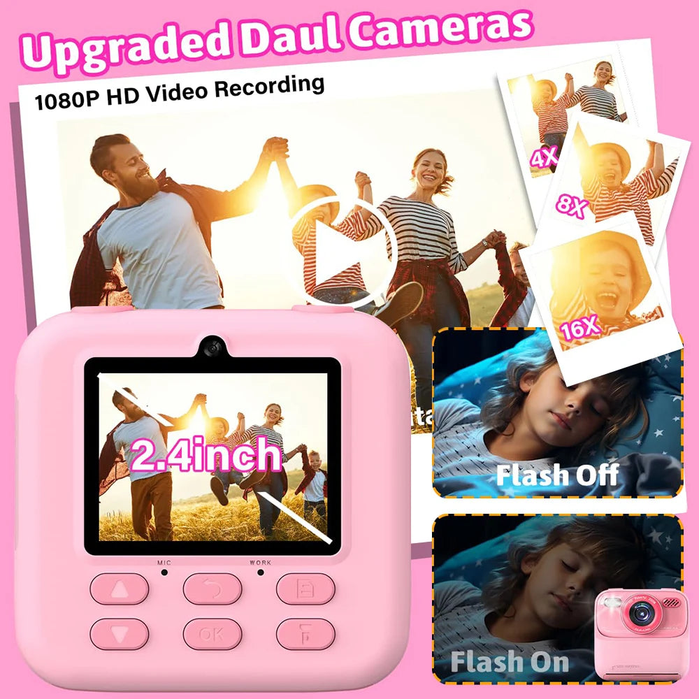 1080P HD Dual Lens Instant Print Camera