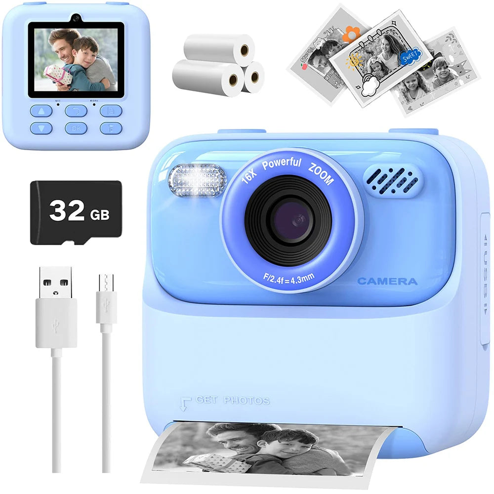 1080P HD Dual Lens Instant Print Camera