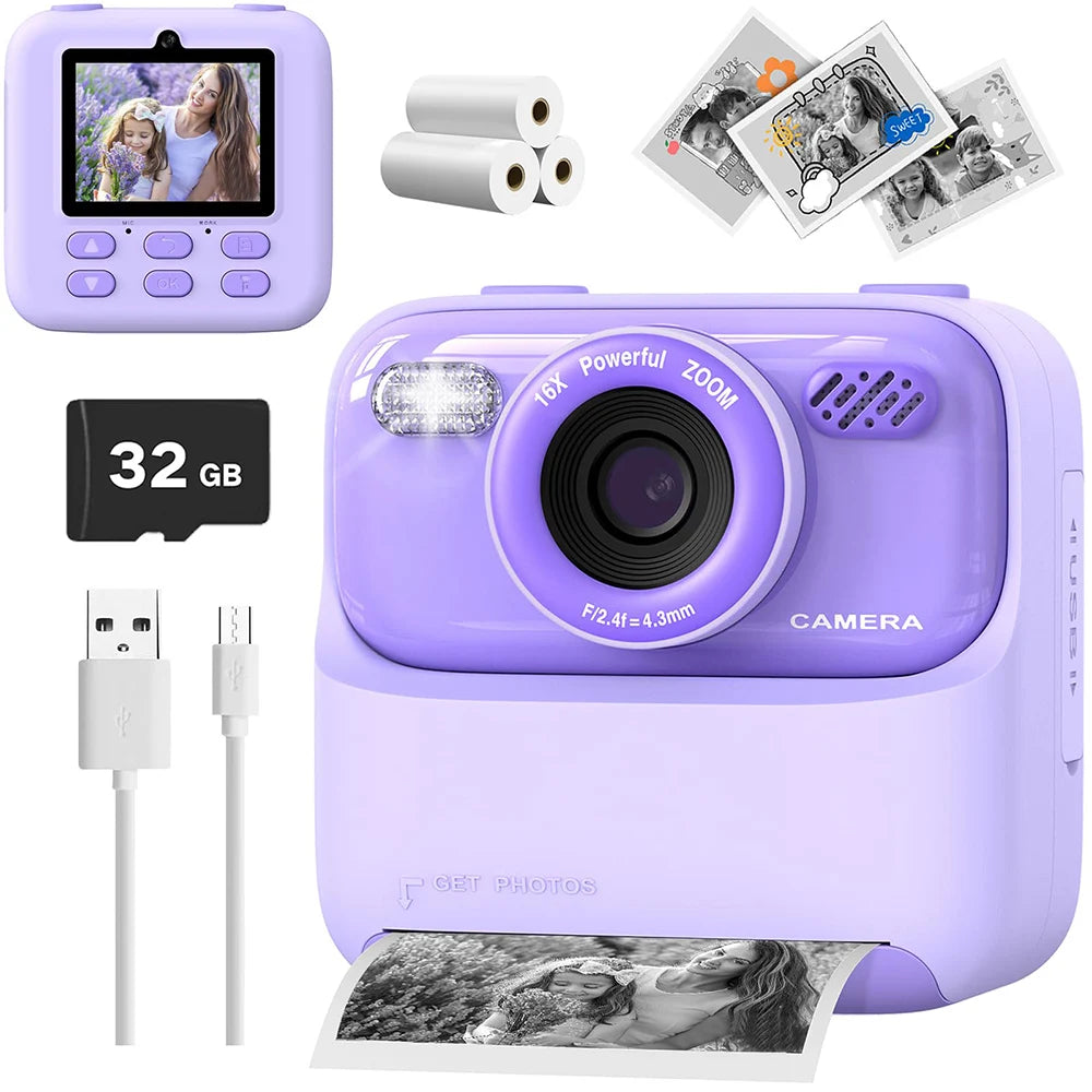 1080P HD Dual Lens Instant Print Camera