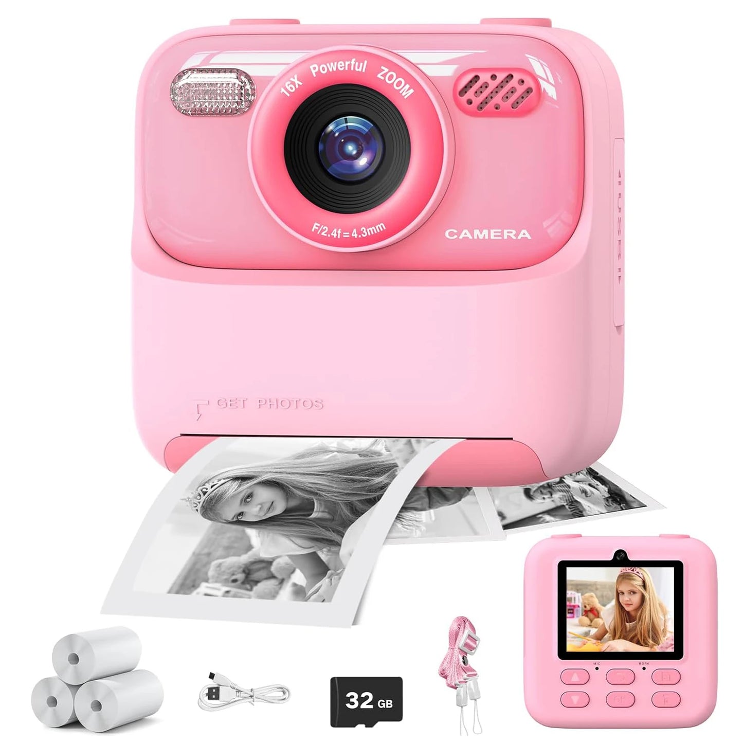 1080P HD Dual Lens Instant Print Camera